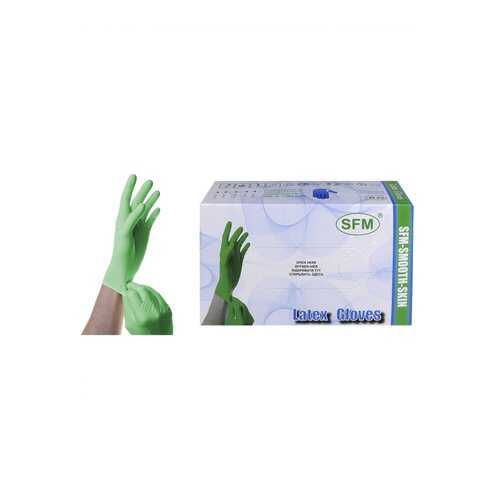 Перчатки медицинские SFM Hospital Products латексные 50 пар SMOOTH SKIN mint 50 XS зеленый в Мелодия здоровья