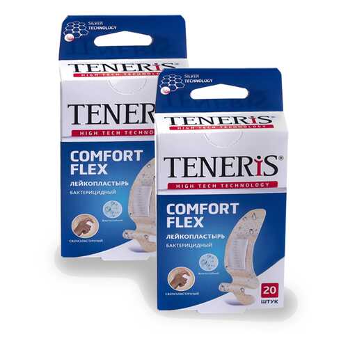 Лейкопластырь TENERIS COMFORT FLEX бактерицидный с ион. серебра 20+20 шт. в Мелодия здоровья