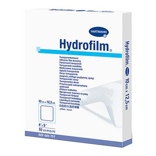 Самофиксирующаяся повязка HARTMANN Hydrofilm 10 см х 12,5 см прозрачная 10 шт. в Мелодия здоровья