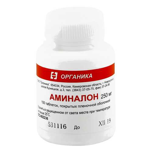 Аминалон таблетки, покрытые оболочкой 250 мг 100 шт. в Мелодия здоровья