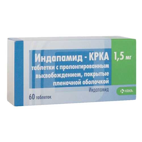 Индапамид-КРКА таблетки пролонг.п.п.о.1,5 мг №60 в Мелодия здоровья