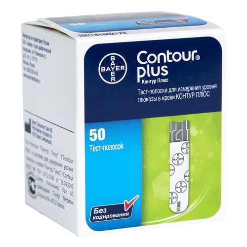 Тест-полоски для глюкометра Contour Plus 50 шт. в Мелодия здоровья
