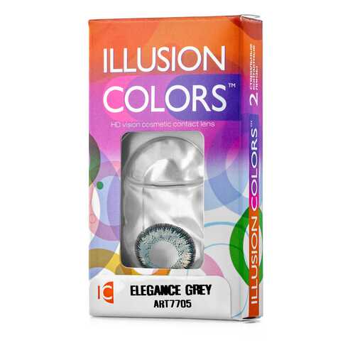 Контактные линзы ILLUSION colors Elegance 2 линзы -1.0D grey серый в Мелодия здоровья