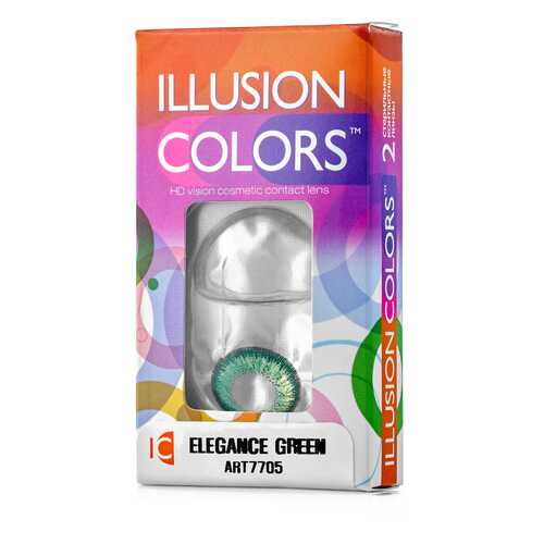 Контактные линзы ILLUSION colors Elegance 2 линзы -1.5D green зеленый в Мелодия здоровья