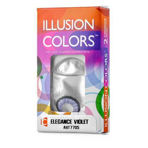 Контактные линзы ILLUSION colors Elegance 2 линзы -1.5D violet фиолетовый в Мелодия здоровья