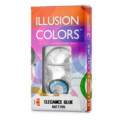 Контактные линзы ILLUSION colors Elegance 2 линзы -4.0D blue синий в Мелодия здоровья