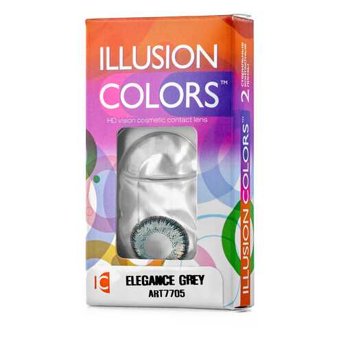 Контактные линзы ILLUSION colors Elegance 2 линзы 0.0D grey серый в Мелодия здоровья
