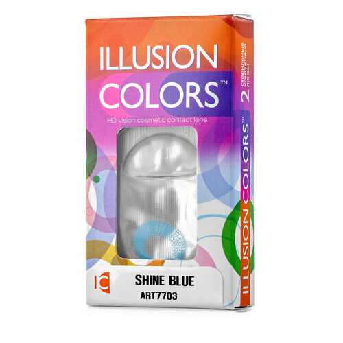 Контактные линзы ILLUSION colors Shine 2 линзы -3.5D blue голубой в Мелодия здоровья