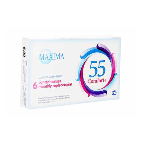 Контактные линзы Maxima 55 Comfort Plus 6 линз R 8,6 -1,50 в Мелодия здоровья