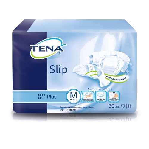 Подгузники для взрослых TENA Slip Plus М дыщащие 30 шт. в Мелодия здоровья