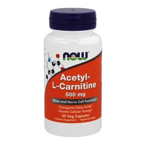 Ацетил-L-карнитин NOW 500 мг 50 капсул в Мелодия здоровья